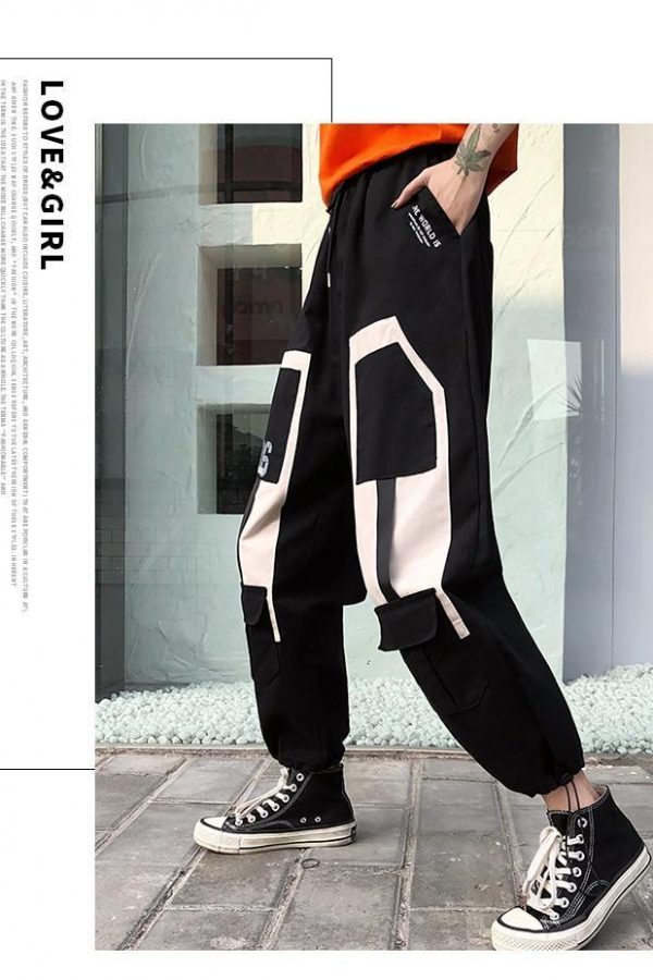 Harajuku Big Pocket Cargo Pants Women High Waist Streetwear Wide leg Casual Pants Women - Takalr