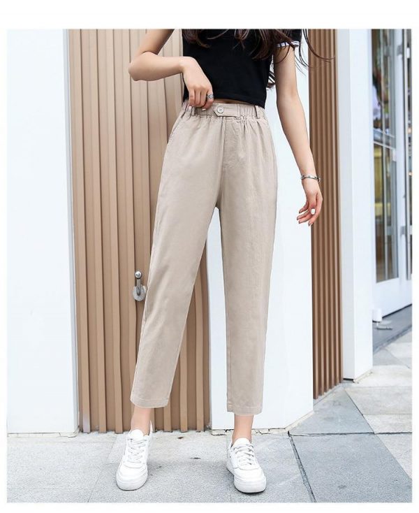 Summer Cotton Large size 5XL Cotton High Waist Women Pants Casual Pants Female Harajuku Loose Women Cargo pants - Takalr