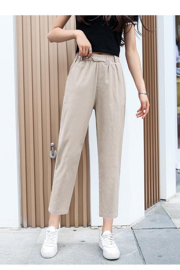 Summer Cotton Large size 5XL Cotton High Waist Women Pants Casual Pants Female Harajuku Loose Women Cargo pants - Takalr