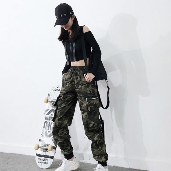 Spring Military Cargo Pants Women Camouflage Streetwear Casual Trousers Men Hip Pop High Waist Sweatpants Harajuku Loose Joggers - Takalr