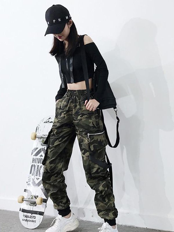 Spring Military Cargo Pants Women Camouflage Streetwear Casual Trousers Men Hip Pop High Waist Sweatpants Harajuku Loose Joggers - Takalr