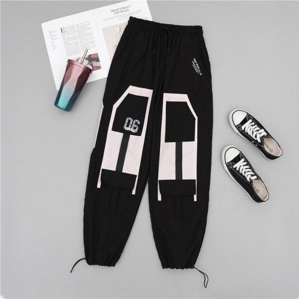 Harajuku Big Pocket Cargo Pants Women High Waist Streetwear Wide leg Casual Pants Women - Takalr