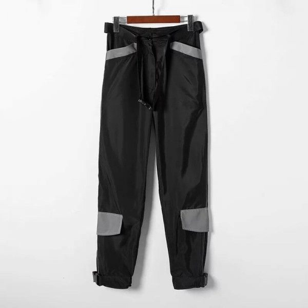 Spring Reflective Cargo Pants Women Casual Harajuku BF Reflective SweatPants  Women Loose Solid Black Trousers Pocket - Takalr