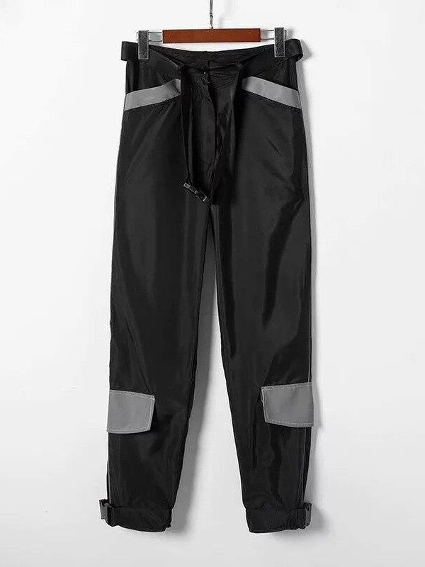 Spring Reflective Cargo Pants Women Casual Harajuku BF Reflective SweatPants  Women Loose Solid Black Trousers Pocket - Takalr