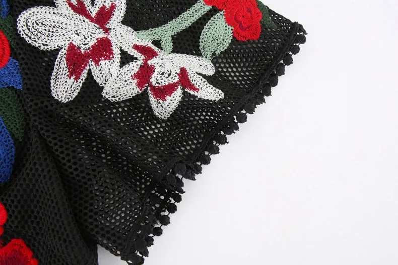 Women's Runway Dresses O Neck Short Sleeves Embroidery Elegant High Street Fashion Casual Dresses - Image 9