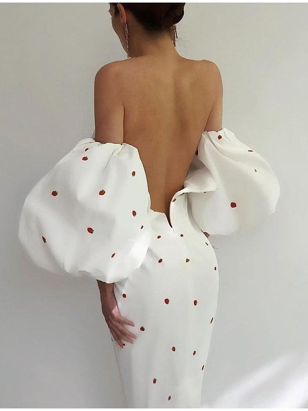 Polka Dot High Waist Midi Dresses Women V-Neck Sweet Long Puff Sleeve Elegant Dress Female 2021 Christmas Lady Party Vestidos - Takalr