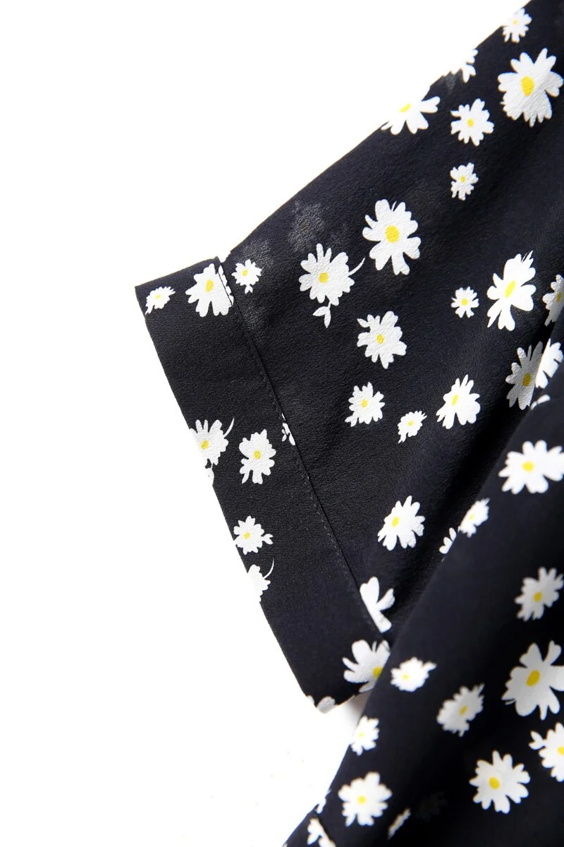 100% Silk Women's Runway Dress Sexy V Neck Short Sleeves Floral Printed Lace Up Fashion Casual Summer Dresses - Image 10