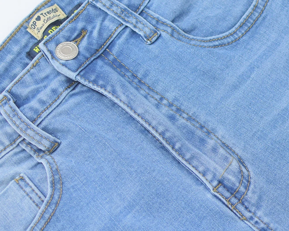 Women High Waist Stretch Jeans Ripped Micro Flare Street Pants - Image 7