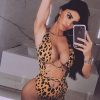 Sexy Leopard One Piece Swimsuit Female 2021 New Arrival Beachwear Backless String Swimwear Women Bodysuit Monokini L - Takalr