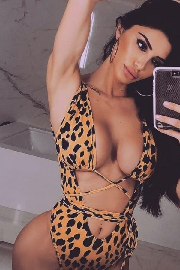 Sexy Leopard One Piece Swimsuit Female 2021 New Arrival Beachwear Backless String Swimwear Women Bodysuit Monokini L - Takalr