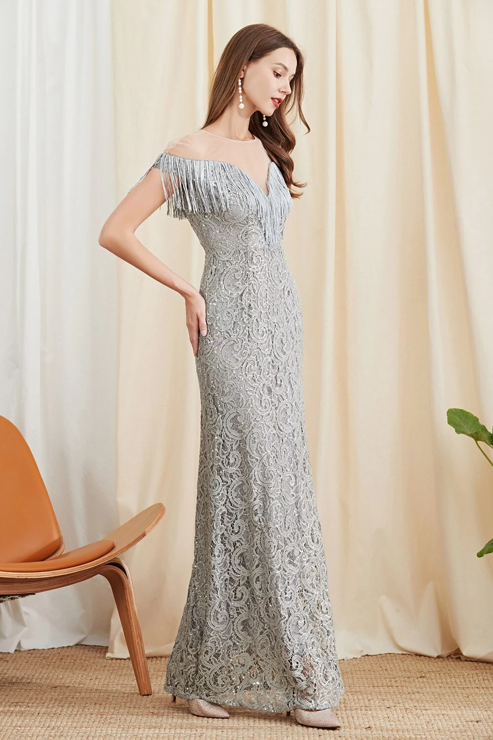 Women's Evening Party Prom O Neck Short Sleeves Embroidery Beaded Tassels Patchwork Elegant Long Dresses - Image 5