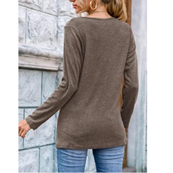 Women V-Neck Solid T-Shirt Loose Long Sleeve Plus Size Shirts Autumn Spring Pullover Tops 2020 Female Cotton Tee Shirts - Takalr