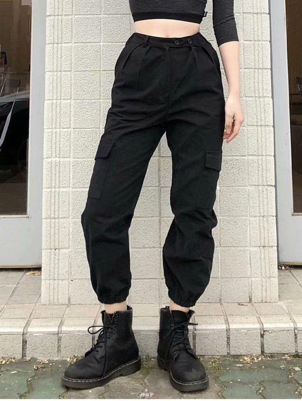 Spring Sports Elastic High Waist Big Pocket Sweatpants Female Streetwear Loose Casual Harem Pants  Women Trousers Plus Size - Takalr