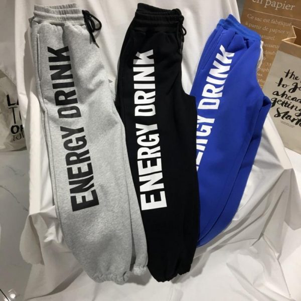 Spring Letter Print Sweatpants Women Autumn Winter Velvet Sports Casual Pants Loose Hip Hop Harem Pants Trousers - Takalr