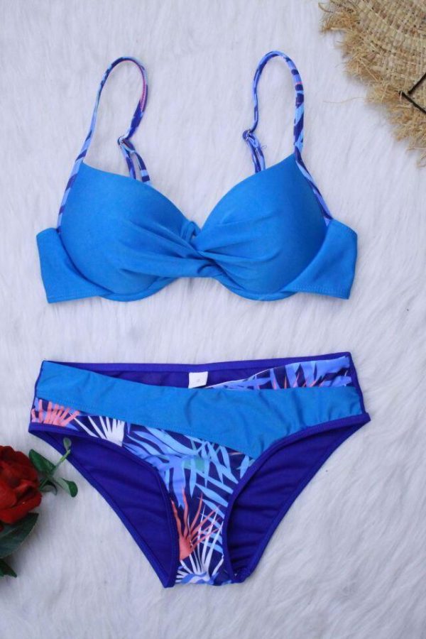 2021 New Sexy Push Up Bikinis Set Swimwear Women Swimsuits Bathing Suit Women Halter biquini Leaf Print Beach Wear Bikini - Takalr