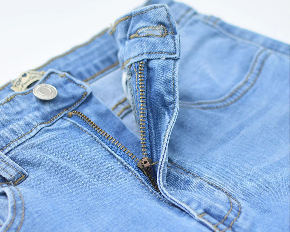 Women High Waist Stretch Jeans Ripped Micro Flare Street Pants - Image 9
