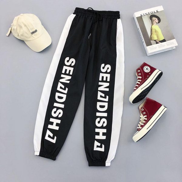 Plus Size Pants Women Casual High Waist Cargo Pants Women Loose Autumn Harajuku BF Hip Hop Casual Pants - Takalr