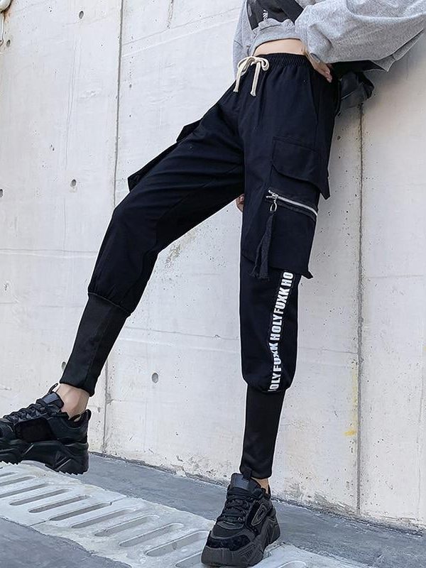 Spring  Cargo Pants Female Harajuku Loose BF Trousers Women Autumn High Waist Sports Casual Pants Women - Takalr