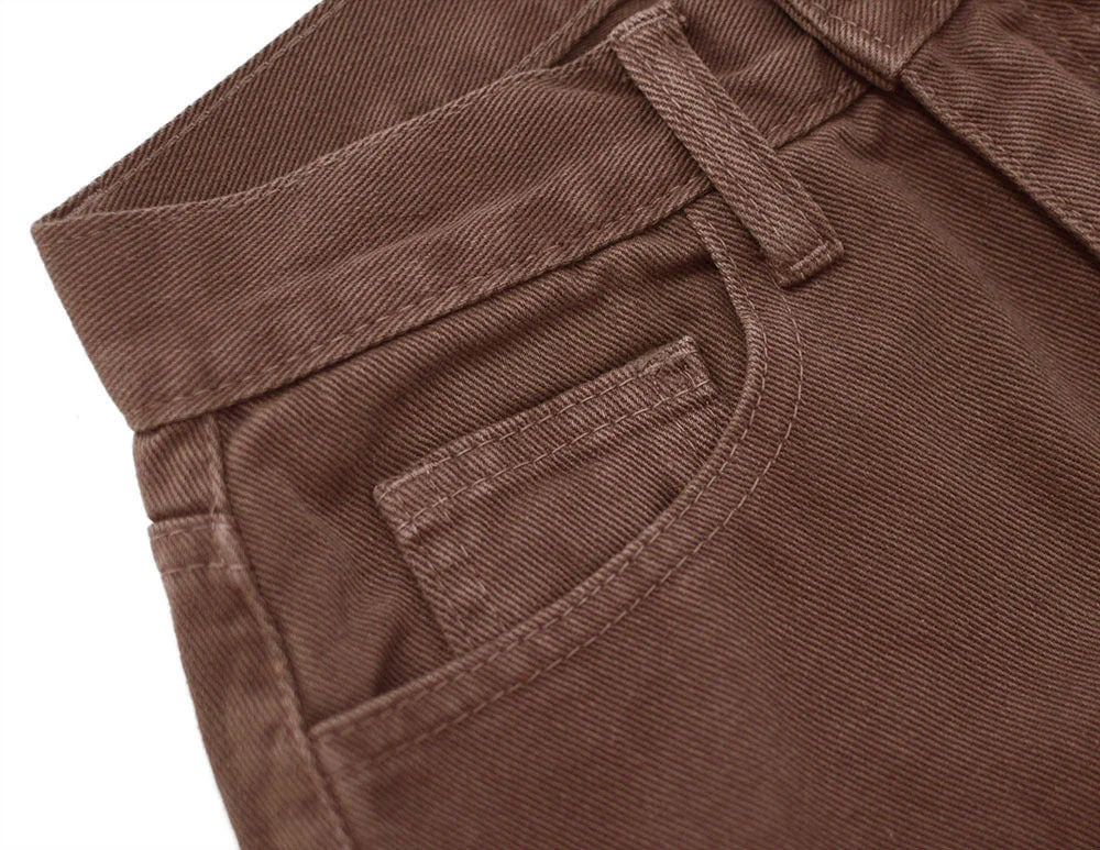 High Waist Straight Loose Jeans Chocolate Color Denim Trousers Retro Jeans - Image 12