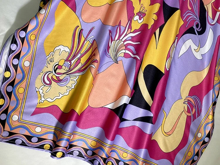 Women's Runway Dresses O Neck Batwing Sleeves Printed Loose Design Fashion Long Robes with Belt - Image 9