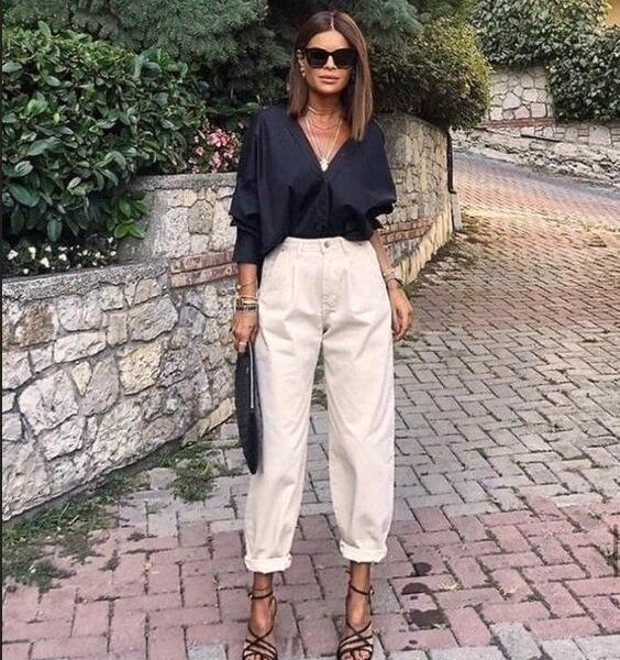 High Waist Cargo Pants Women Casual Mom Jeans - Takalr