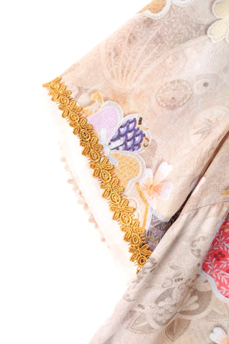 100% Women's Runway Dresses O Neck Ruffles Short Sleeves Embroidrey Lace Patchwork Printed Fashion Floral Dresses - Image 11