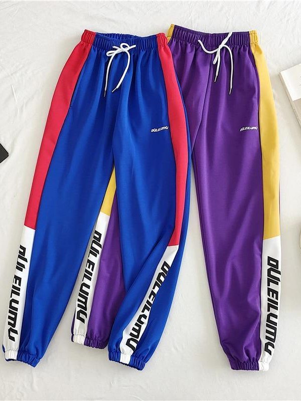 Loose Sports Pants Women Autumn  Students Harajuku BF casual Joggers Women Trousers  High Waist Chain Hip-hop Pants - Takalr