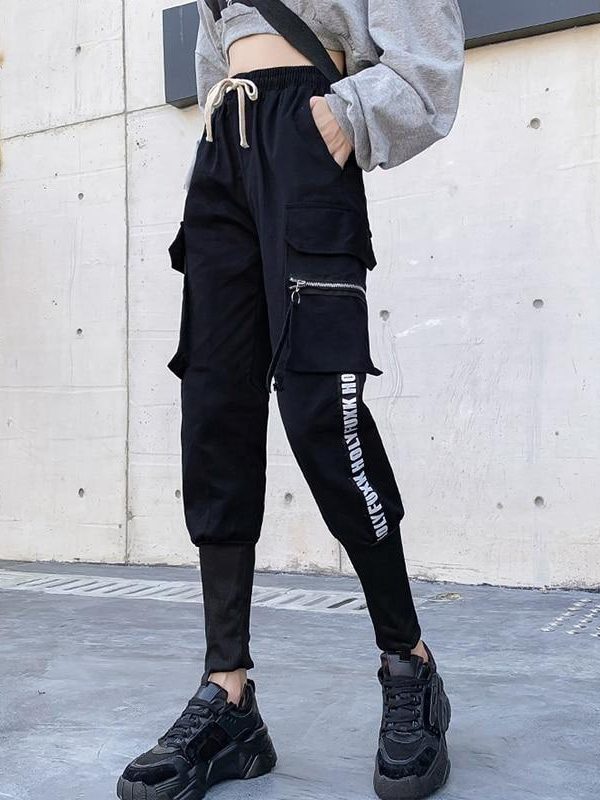 Spring  Cargo Pants Female Harajuku Loose BF Trousers Women Autumn High Waist Sports Casual Pants Women - Takalr