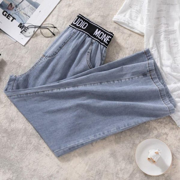 plus size 4XL joggers women's summer  thick female pants high waist jeans women straight straight loose wide leg pants - Takalr