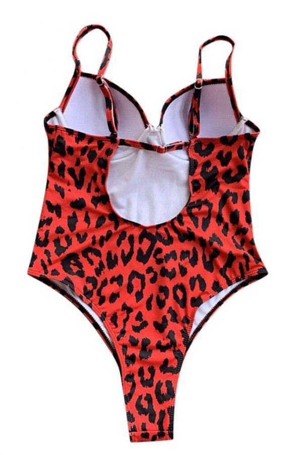 Push Up Swimsuit One Piece Swimwear Women 2021 Leopard Bathing Suits U-back Women's Swimsuits Fused High Cut Beachwear - Takalr