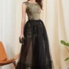 Women's Twinsets O Neck Short Sleeves Sequined Dresses with Ruffles Skirts Two Piece Dress Sets