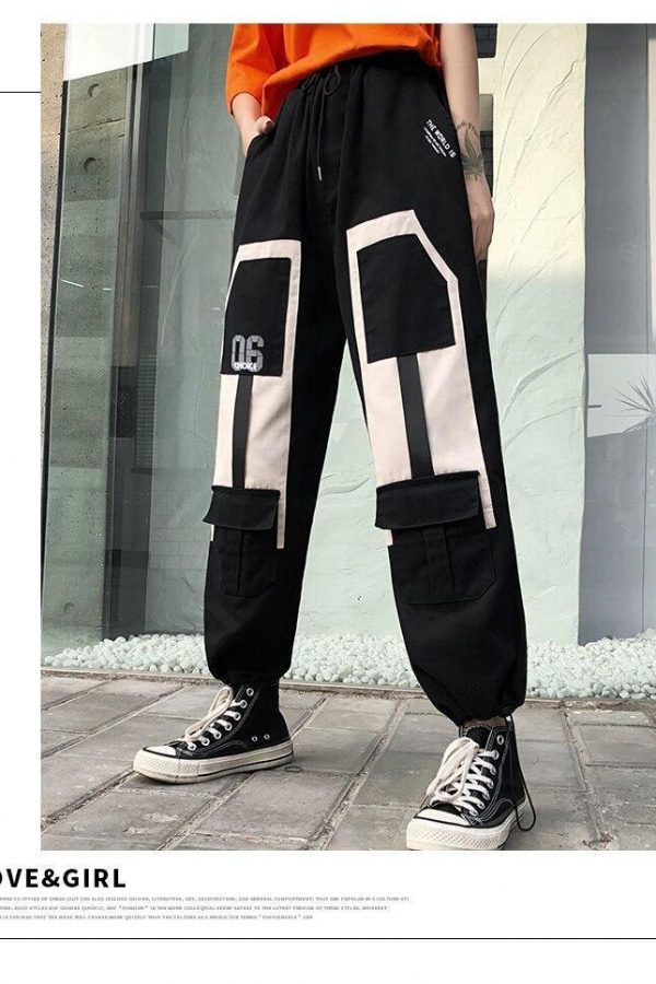 Harajuku Big Pocket Cargo Pants Women High Waist Streetwear Wide leg Casual Pants Women - Takalr