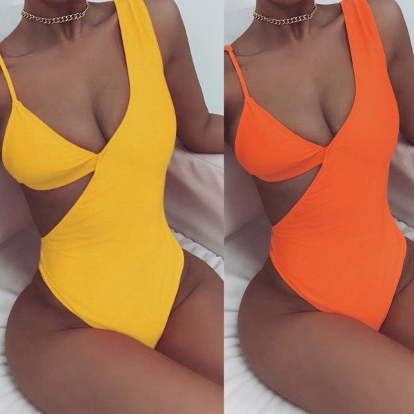 5 Colors Colorful Sexy Asymmetrical Women Swimwear One Piece Swimsuit Female Leopard Bather Bathing Suit Swim - Takalr