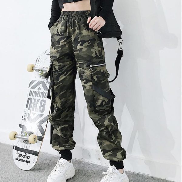 Spring Military Cargo Pants Women Camouflage Streetwear Casual Trousers Men Hip Pop High Waist Sweatpants Harajuku Loose Joggers - Takalr