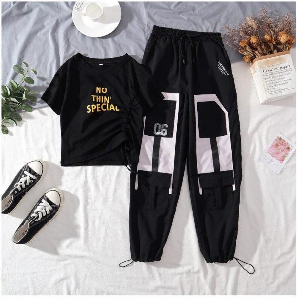 Harajuku Big Pocket Cargo Pants Women High Waist Streetwear Wide leg Casual Pants Women - Takalr