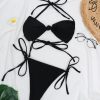 High Quality Hottest Classical Black Bikini Solid Plus Size Bikini Set Bathing Suits Removable Pad Fully Lined Women Swimwear - Takalr