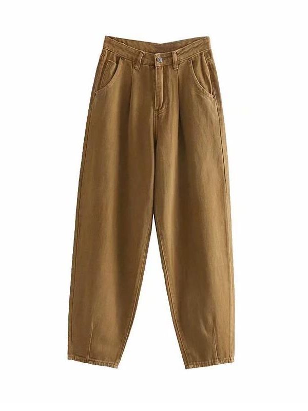 High Waist Cargo Pants Women Casual Mom Jeans - Takalr