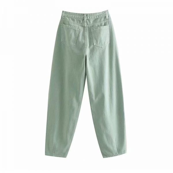 High Waist Cargo Pants Women Casual Mom Jeans - Takalr