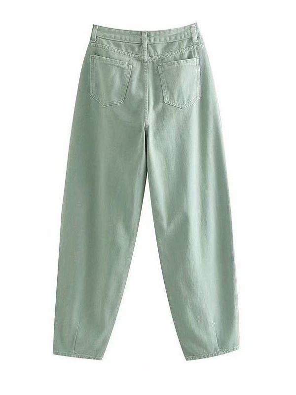 High Waist Cargo Pants Women Casual Mom Jeans - Takalr