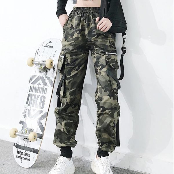 Spring Military Cargo Pants Women Camouflage Streetwear Casual Trousers Men Hip Pop High Waist Sweatpants Harajuku Loose Joggers - Takalr