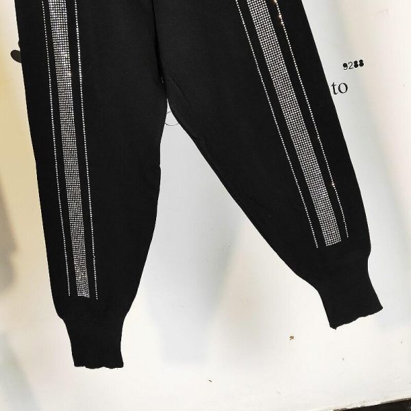 European Hot Drill Casual Sweatpants Women's Loose High Waist Pants Summer Patchwork Hippie Streetwear Trousers - Takalr