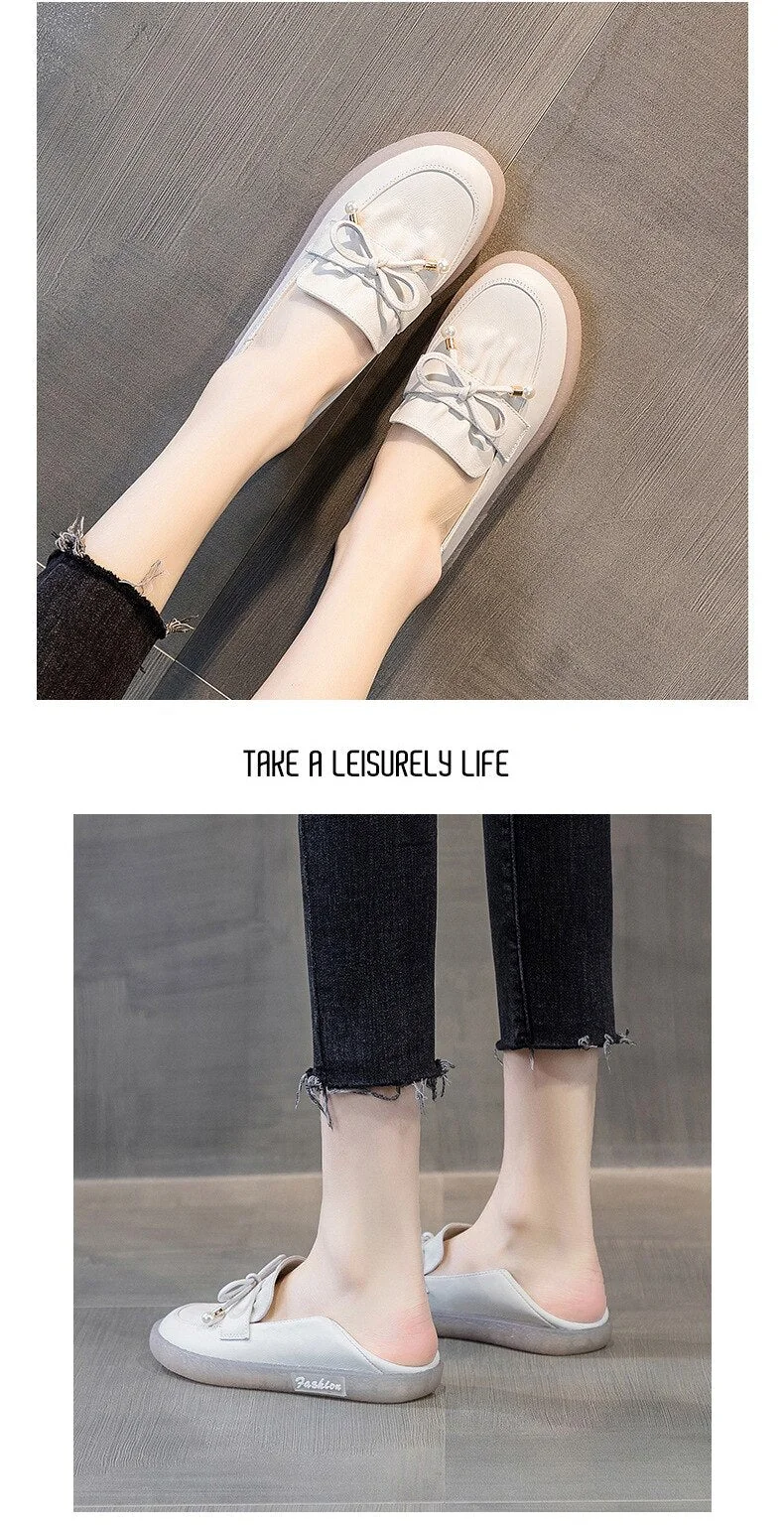 Fashion Genuine Leather Breathable Sneakers Women Flats Ladies Slip on Fashion White Shoes Zapatos De Mujer Zapatos - Image 8