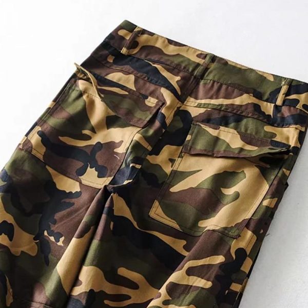 Spring Big Pocket Handsome Cargo Pants Zipper High Waist Camouflage Casual Streetwear Trousers Hip Hop Loose Sport Pants - Takalr