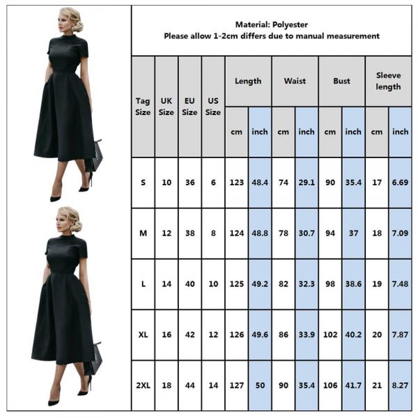 Elegant Black Dress Women Vintage Flare Prom Party Night Formal Dress - Takalr