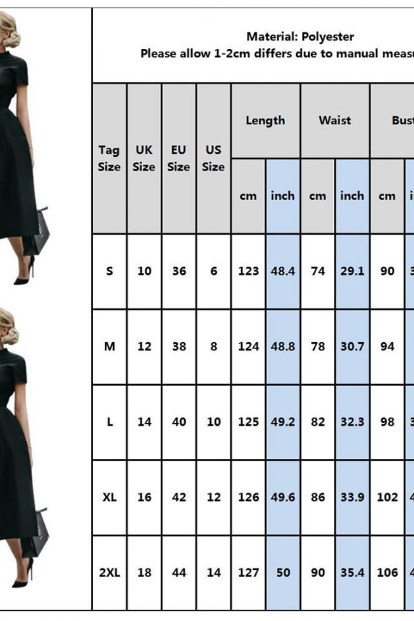 Elegant Black Dress Women Vintage Flare Prom Party Night Formal Dress - Takalr