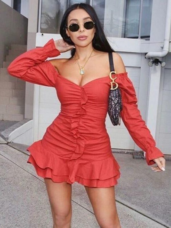 Justchicc White Summer Dress Women Pleated Bodycon zipper Club Party Sexy Dresses long Sleeve Mini Elegant Dress Vestido Bandage - Takalr