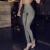 Lace up bandage slim fit pencil pants Women solid skinny high waist pants Summer long trousers sweatpants pantalon - Takalr