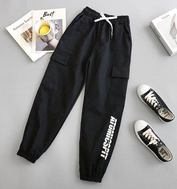 Letter Printed Women Cargo Pants Hip Hop Streetwear Women's Pants Women Casual Harem Pants Spring Sport Pants BF Harajuku - Takalr