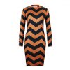 Long Sleeve Women Bodycon Dress Sexy Dress Party Dress Women Dress Party Nigh Round Neck Geometric Printed - Takalr