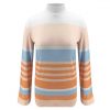 Long Sleeve Women Tops and Shirt Fall Clothing Fashion Casual Turtleneck Striped Printed Patchwork Flare Sleeve Women Blouse - Takalr